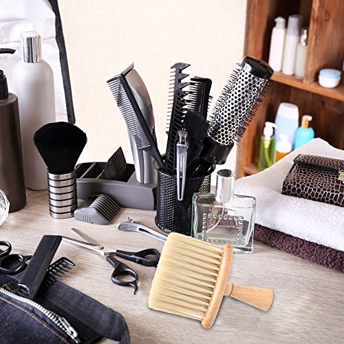 Ofanyıa Ahşap Saplı Temizleme Fırçası Yumuşak Kıllar Kaldırmak Gevşek Saç Kuaför Boyun Silgi Profesyonel ve Ev Kullanımı Saç