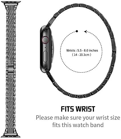 OULUCCİ Bling Band apple saat bandı Serisi 7 için Uyumlu 41mm / 6 5 4 SE 40mm / iWatch Serisi 3 2 1 38mm, Bileklik Askısı Paslanmaz