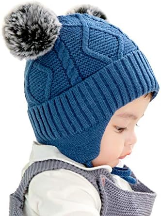 GZMM Yürüyor Bebek Bebek Yün Kış Kış Kulaklığı Bere Şapka Unisex Kap