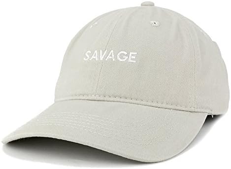 Trendy Giyim Mağazası Savage İşlemeli Fırçalanmış Pamuklu Ayarlanabilir Kap Baba Şapkası