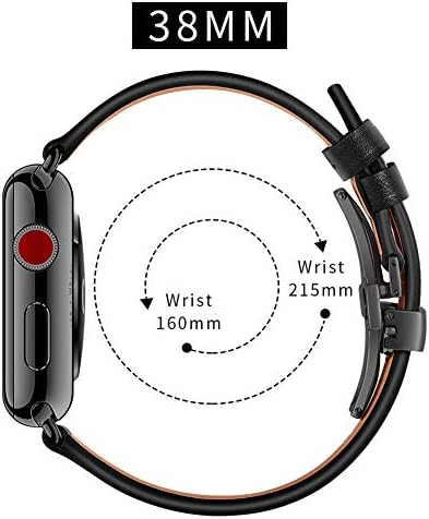 YoChYi Saat Kayışı, siyah Kelebek Toka Klasik Hakiki Deri Yedek Bant 38mm 40mm 42mm 44mm Apple Watch Serisi 4 3 2 1 ile uyumlu
