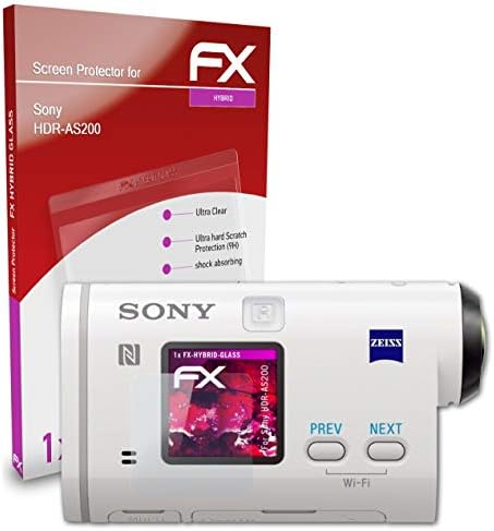 atFoliX Plastik Cam Koruyucu Film ile Uyumlu Sony HDR-AS200 Cam Koruyucu, 9 H Hibrid-Cam FX Cam Ekran Koruyucu Plastik