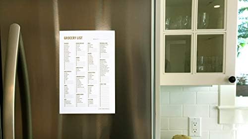 Buzdolabı için İki Tumbleweeds Bakkal Listesi Mıknatıs Pedi - 6 x 9 - Kategoriler 50 Sayfalık Bakkal Alışveriş Kontrol Listesi