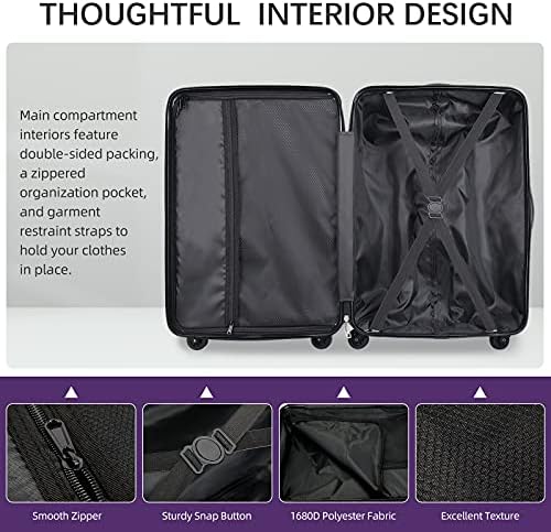 SHOWKOO 3 Parça Bagaj Setleri Genişletilebilir ABS Hardshell Hardside Hafif Dayanıklı Spinner Tekerlekler Bavul ile TSA Kilit