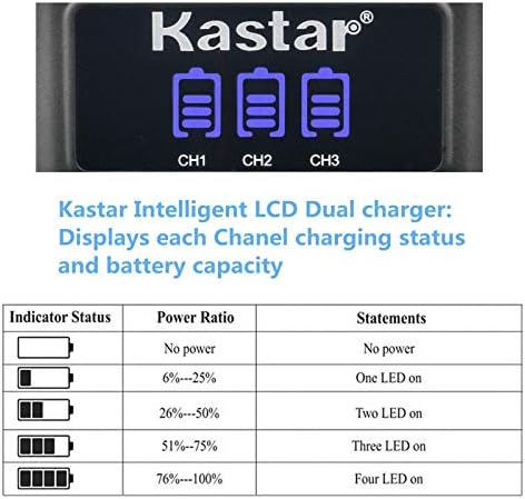 Kastar SJ4000 LCD Üçlü USB pil şarj cihazı ile Uyumlu Eken PG1050, SJ4000B, Qumox BAT-412 Pil, Pruveeo DV200 Su Geçirmez Spor