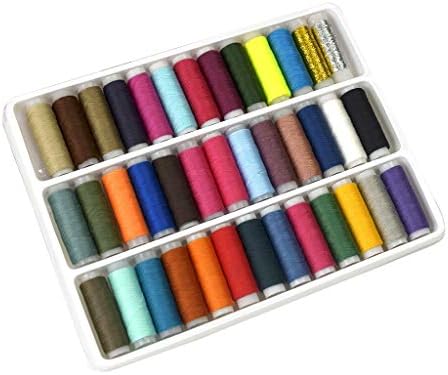 COLNER Dikiş Iplikleri Kitleri 39 Renkler Polyester 150 Yards Başına Makaralar için El ve Makine Dikiş (Renkli)