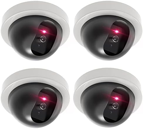 WALİ Kukla Sahte Güvenlik CCTV Dome Kamera ile yanıp sönen Kırmızı led ışık ile Güvenlik Uyarısı Sticker Çıkartmaları (SD-4),