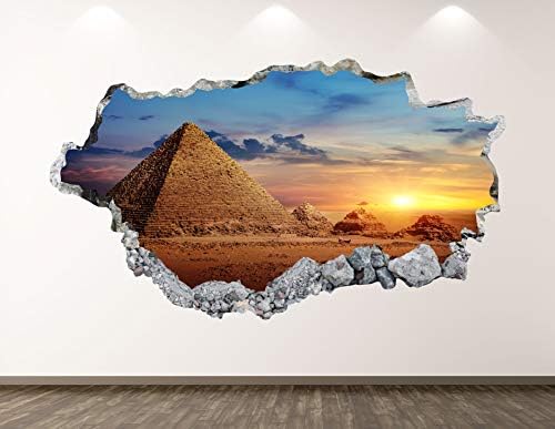 Batı Dağ Mısır Duvar Çıkartması Sanat Dekor 3D Çökerttiğini Mısır Piramitleri Sunset Sticker Poster Çocuk Odası Duvar Özel Hediye