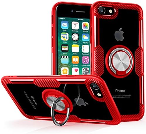 Telefon SE 2020 Kılıf, iPhone 8 Kılıf, iPhone 7 Kılıf, kristal Berraklığında Karbon Fiber Tasarım Zırh Koruyucu Kılıf ile 360