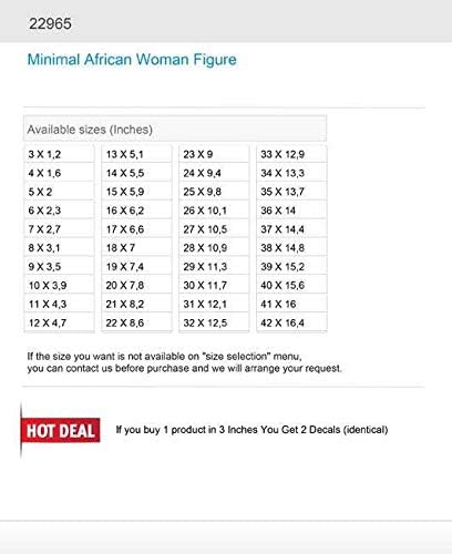 Çıkartma Çıkartmaları Minimal Afrikalı Kadın Figürü 20 X 7,8