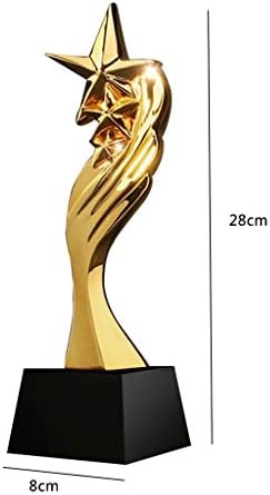 Trophy Reçine Trophy High-end Yaratıcı Metal Trophy Beş Köşeli Yıldız Trophy Altın Kaplama Kristal Trophy Özel Özelleştirme (Renk: