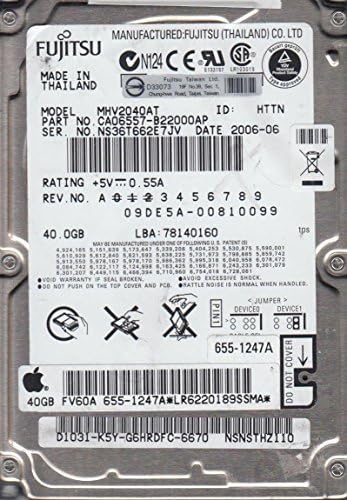 Fujitsu MHV2040AT 40GB UDMA / 100 4200RPM 2MB 2,5 İnç Dizüstü Sabit Disk