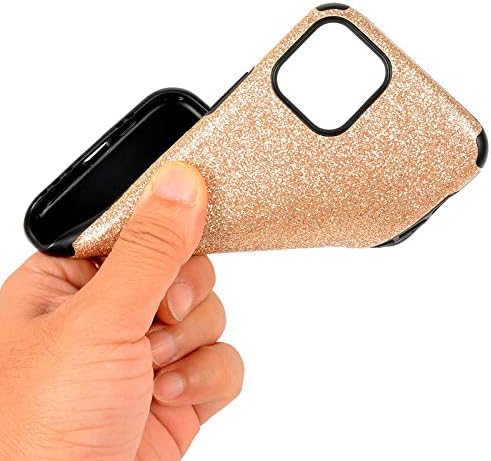 Altın Glitter TPU iphone için kılıf 12 Pro Max 6.7, yumuşak Silikon iphone için kılıf 12 Pro Max 6.7, Herzzer Lüks Elmas Yumuşak