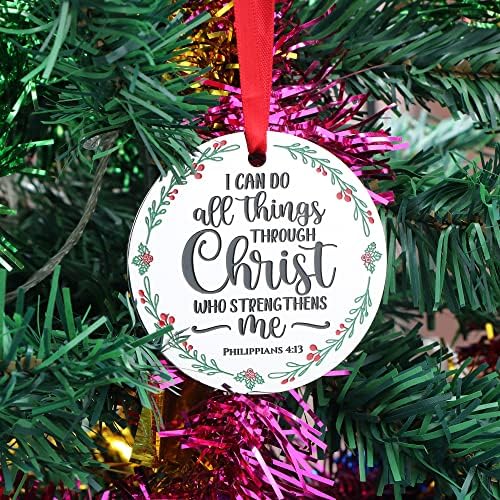 Paslanmaz Çelik Noel Süsler Noel 2021 Aile Süslemeleri Dini Hediyeler için Mesih Güçlenmiş İsa Hediyeler Ben Her Şeyi Yapabilirsiniz