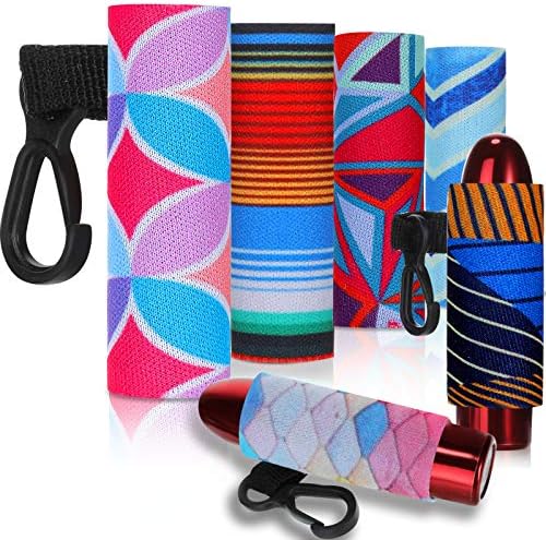 6 Parça Kompakt Klip-On Chapstick Tutucu Anahtarlık 6 Renkler Neopren Chapstick Kol Dudak Balsamı Kılıf için Kadın Seyahat Aksesuarları