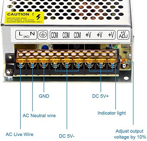 SHNITPWR 5 V DC Güç Kaynağı AC / DC Dönüştürücü adaptör transformatörü 5 Volt 40 Amp 200 W LED Sürücü 110 V / 220 V AC Giriş