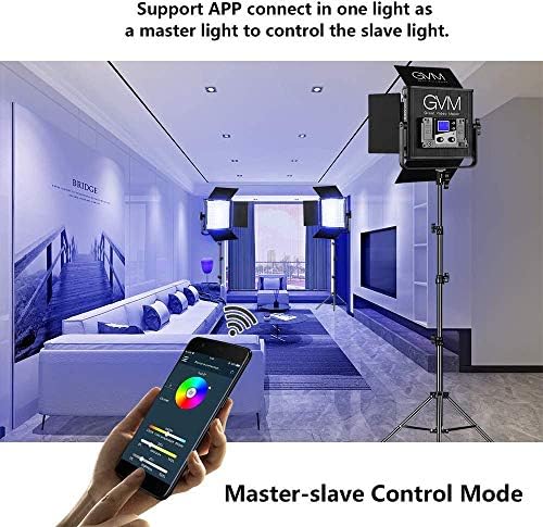 APP Kontrollü GVM RGB Video Işıkları, 50W Tam Renkli Stüdyo Video Aydınlatma Kiti, YouTube Fotoğraf Aydınlatması için Led Video