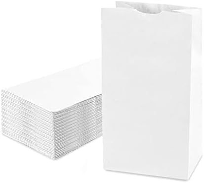 Bay Mucize 4 Lb Beyaz Kağıt Torbalar. 100'lük paket. Açılan Boyut-6.875 x 3.5 x 2.375 İnç