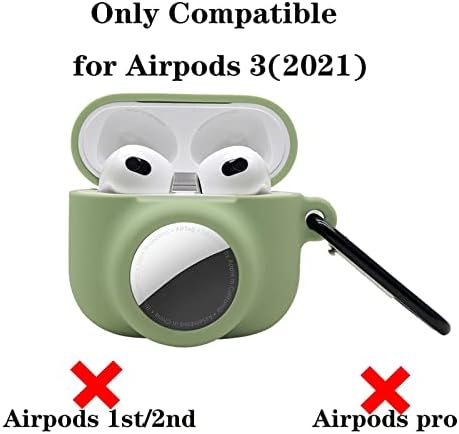 Airpods 3 için Hava Etiketi Tutucu Kılıf Kapak Combo Set Airpods 3 ile uyumlu (2021) Airtag, Anahtarlık ile GPS İzci Bulucu Tutucu,