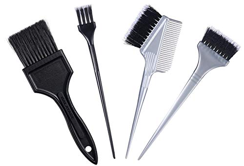 Saç Boyası Fırça Seti -4 Paketi, Saç Rengi Aplikatör Balayage Vurgulamak Tonu Fırçalar Tarak Kiti-Farklı Boyutu