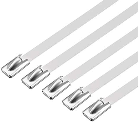uxcell 43 İnç Paslanmaz Çelik Kablo Zip Bağları 0.18 İnç Genişlik Metal Egzoz Wrap 5 adet