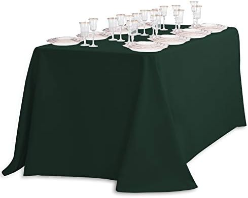 LinenTablecloth 90 x 132-İnç Dikdörtgen Polyester Masa Örtüsü Avcı Yeşili