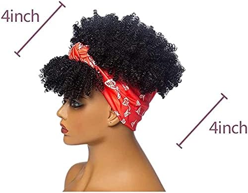 Cosplay Saç Şekillendirici Peruk, Saç Değiştirme Peruk, Siyah Kadınlar için Kırmızı Kafa Bandı Peruk, Kıvırcık Afro Peruk Kinky