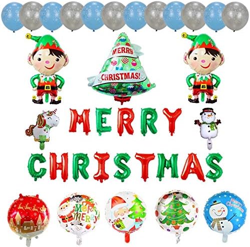 AıJıa Yaratıcı 36 pcs Noel Balonlar Set Noel Parti Süslemeleri Mektup Balon Navidad Karikatür Globos Noel Lateks Topları Dekor