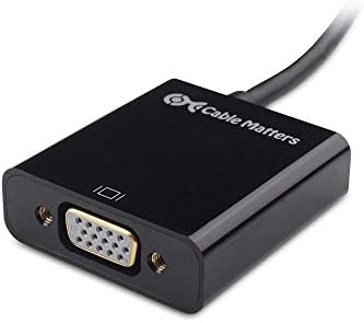 Kablo, Siyah renkte HDMI-VGA Adaptörüne (HDMI-VGA Dönüştürücü) ve Ferritli VGA-VGA Kablosuna Sahiptir