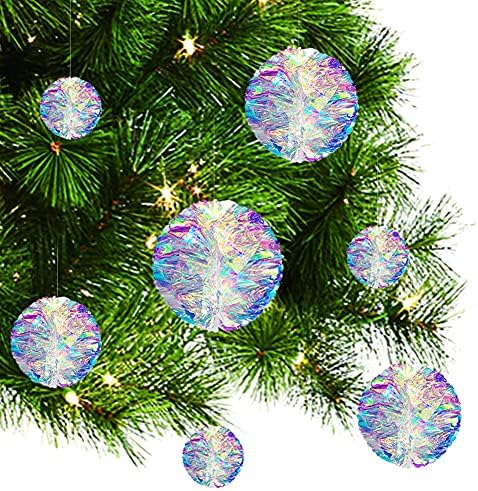 6 Adet Holografik 3D Honeyball Kağıt Fenerler Noel Ağacı Süsler Suncatcher Topu Yanardöner Doğum Günü Partisi Süslemeleri Düğün