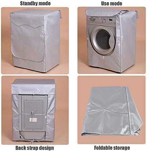 Çamaşır Makinesi Kapak Koruyucu Mayhour Ön Yük Yıkama Kurutma Kapakları ile Fermuar Dışında Su Geçirmez Toz Geçirmez UV-Dayanıklı
