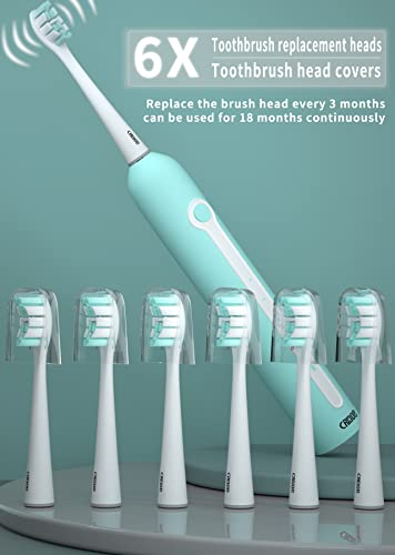 Sonic Elektrikli Diş Fırçası 4 H Şarj için 180 Gün ile 6 Fırça Kafaları Şarj Edilebilir Elektrikli Diş Fırçaları Yetişkinler