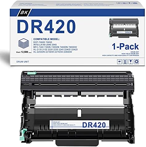 [Siyah,1-Pack] Uyumlu DR-420 Drum Ünitesi Değiştirme için Brother DR420 DCP-7065D DCP-7060D Intellifax 2840 Intellifax 2940 HL-2275DW