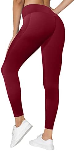 Kadın Dikişsiz Yoga Pantolon Koşu Tayt Düz Renk Kalça Kaldırma Cep Yüksek Bel Streç fitness pantolonları Yoga Tayt
