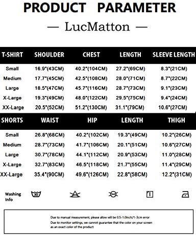 LucMatton erkek 2 Parça Kıyafetler Hipster Baskılı Patchwork Tee Gömlek ve Şort Set Spor Eşofman