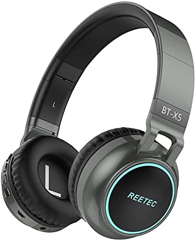 REETEC Bluetooth Kulaklıklar Kulak Üstü - [Renkli LED ışıklar, 20 Saat Çalma Süresi] iPhone, iPad, Akıllı Telefonlar, Dizüstü