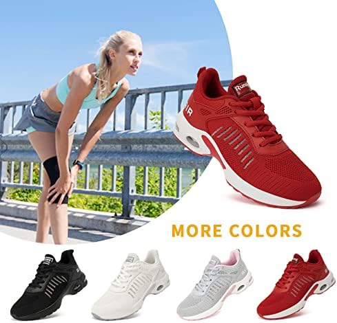 Kadın Hava Atletik koşu ayakkabıları-hava yastığı Ayakkabı Bayan Örgü Sneakers Moda Tenis Nefes Yürüyüş Spor iş ayakkabısı