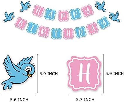 Cinderellas Inspired Doğum Günü Afiş, Sevimli Bluebirds Doğum Günü Işareti Kızı için, Prenses Mavi & Pembe Doğum Günü Dekor
