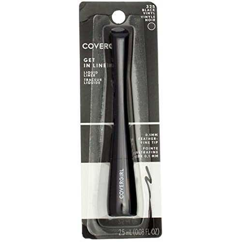 COVERGİRL Get In Line Sıvı Eyeliner, Siyah Vinil, 0,08 floz (2,5 ml) (4'lü Paket)