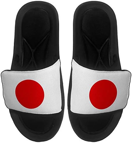 ExpressİtBest Yastıklı Slide-On Sandalet / Erkekler, Kadınlar ve Gençler için Slaytlar - Japonya Bayrağı ( Japonca) - Japonya