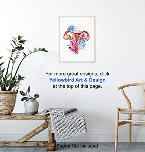Çiçek Kadın Anatomisi Duvar Sanatı-Kadınlar için Hediye, OBGYN veya Jinekoloji, Doğurganlık, IVF Doktorlar Ofis - Dekor için