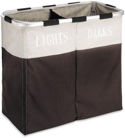 Whitmor Easycare Çift Kişilik Çamaşır Sepeti-Işık ve Karanlık Ayırıcı-Espresso