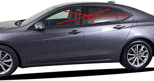 Gomu Pencere Döşeme Krom Silme Karartma Önceden Kesilmiş Vinil Wrap Yerleşimi Kiti Acura TLX 2015-2020 ile Uyumlu - Metalik Fırçalanmış