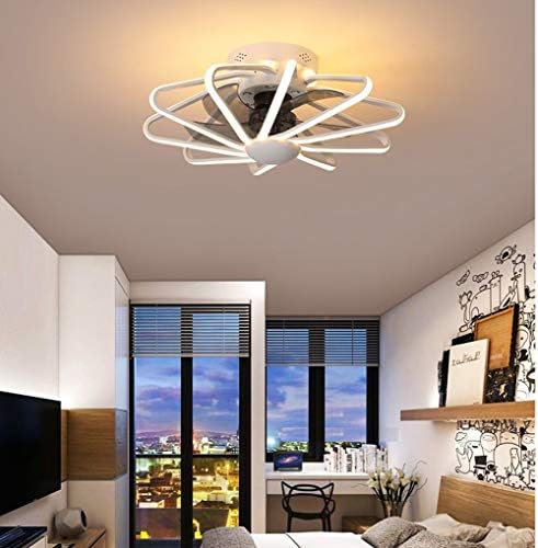 23 İnç Modern tavan vantilatörü ışık ve uzaktan kumanda ile 5 Bıçak basit tavan vantilatörü ışık kiti Beyaz 3 Hız LED kısılabilir