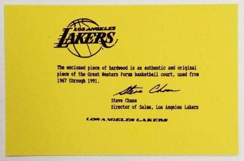 Magic Johnson & Larry Bird imzalı 4x6 Oyun Kullanılmış Lakers Floor BAS COA Beckett-İmzalı NBA Döşeme Tahtaları