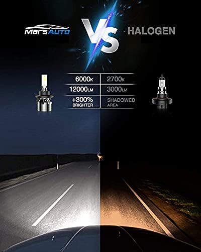 Marsauto H13 / 9008 LED Ampuller, 12000LM 300 % Parlaklık 6000 K Xenon Beyaz, alüminyum Alaşım M2 Serisi Ampul Kiti ile 12000