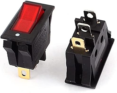 EuısdanAA 2 Adet 15A / 125VAC 10A / 250VAC Kırmızı Neon ışık Açık / Kapalı SPST Rocker Anahtarı(Interruptor basculante SPST de