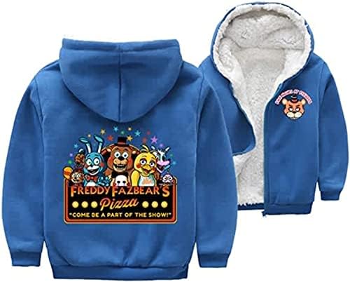 Leeorz Çocuklar Pamuk Polar Zip-Up Kapüşonlu Sweatshirt Beş Nights at freddy'nin Hoodie Ceketler Yürümeye Başlayan sıcak tutan