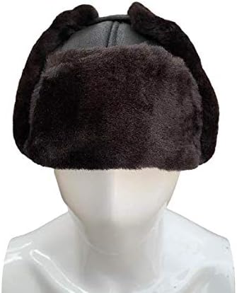 Unisex Koyun Derisi Trapper Şapka Rus rus kalpağı Aviator Kürk şapka Kış Bombacı şapka