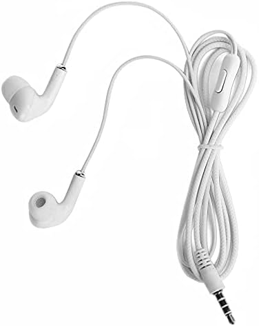 Vbestlıfe Kablolu 3.5 mm Spor Kulaklık, Evrensel HiFi Müzik Bas Kulaklık Kulaklık 3.5 mm Ses Arabirimi için mikrofonlu kulaklık(Beyaz)